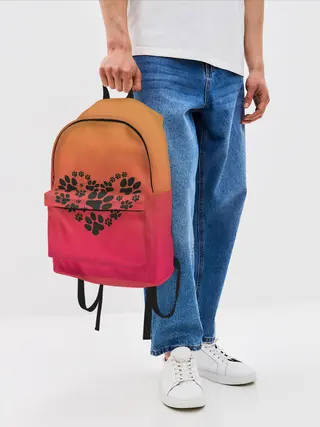 Рюкзак джинсовый / сердечко из следов собаки