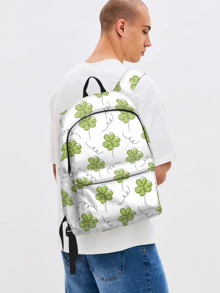 Рюкзак джинсовый / Клевер на День святого Патрика