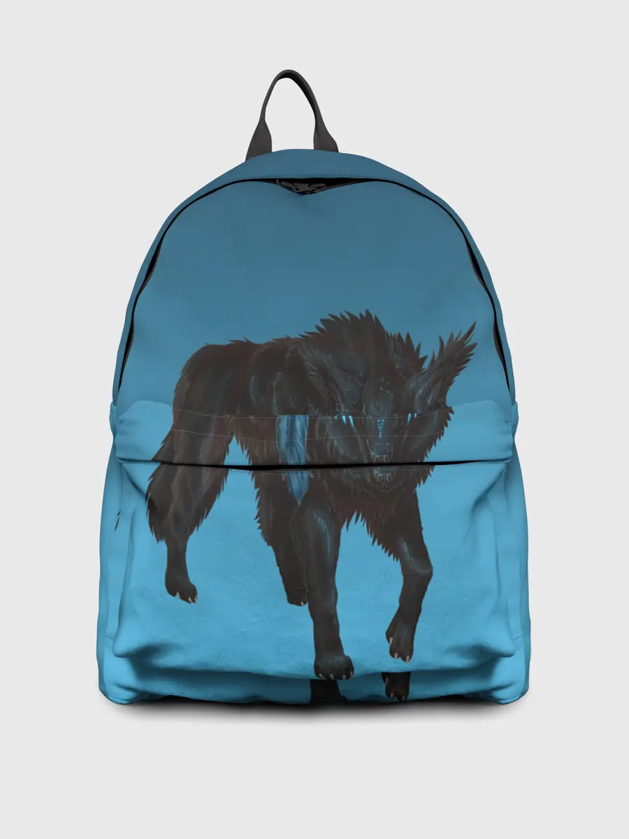 Рюкзак джинсовый / черный дух волка