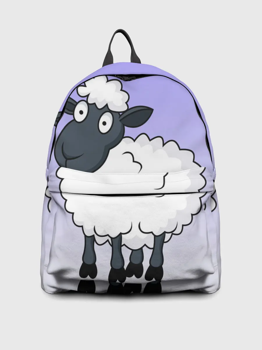 Рюкзак джинсовый / Нарисованный милый барашек