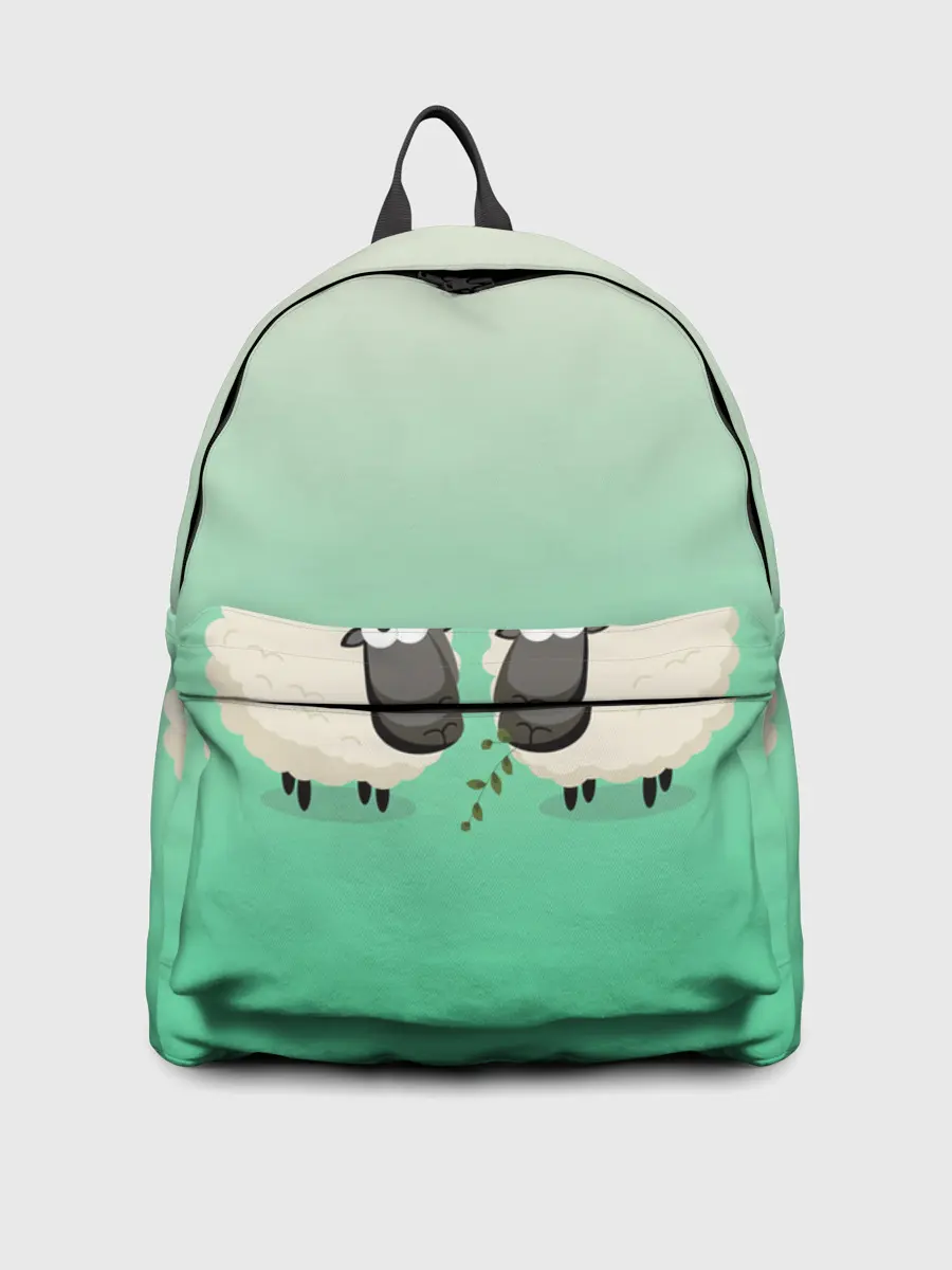 Рюкзак джинсовый / две овечки пасутся на лугу