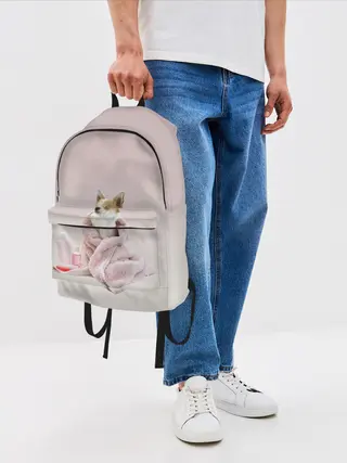 Рюкзак джинсовый / собачка полотенце процедуры