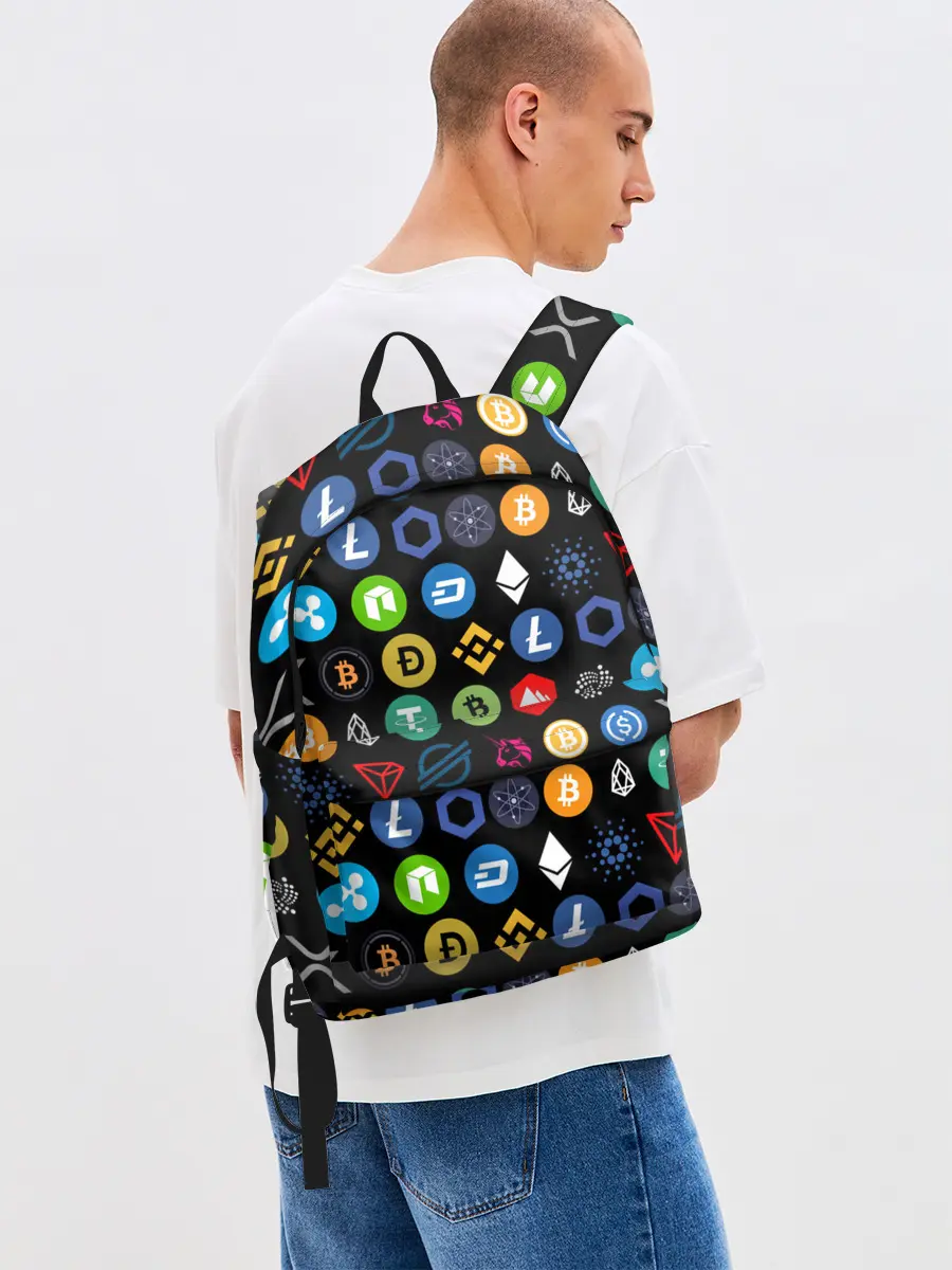 Рюкзак джинсовый / ЛОГОТИПЫ КРИПТОВАЛЮТ | CRYPTOCURRENCIES