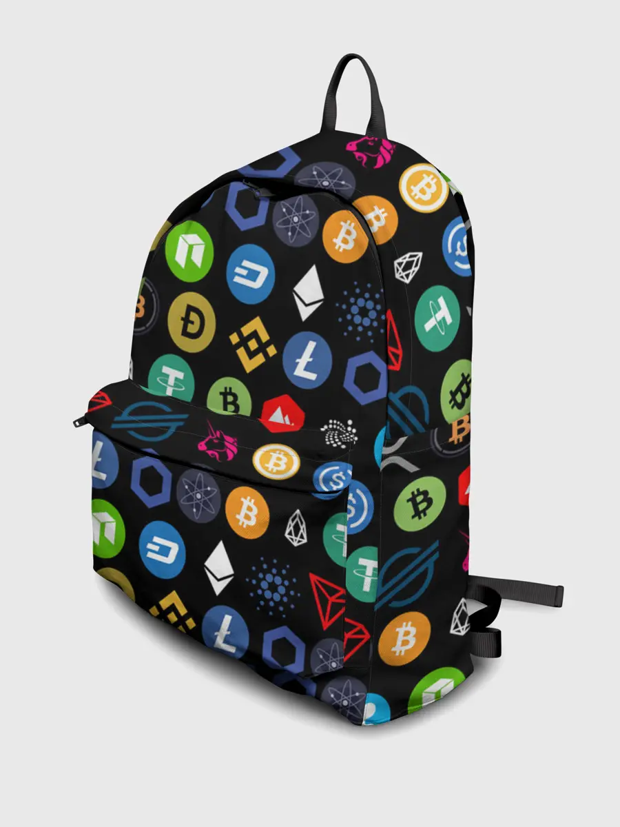 Рюкзак джинсовый / ЛОГОТИПЫ КРИПТОВАЛЮТ | CRYPTOCURRENCIES
