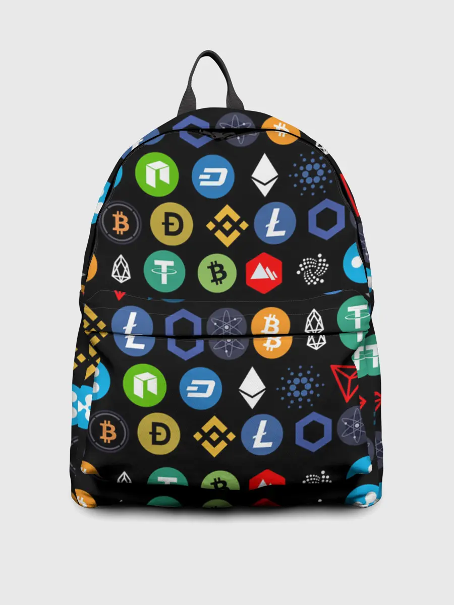Рюкзак джинсовый / ЛОГОТИПЫ КРИПТОВАЛЮТ | CRYPTOCURRENCIES