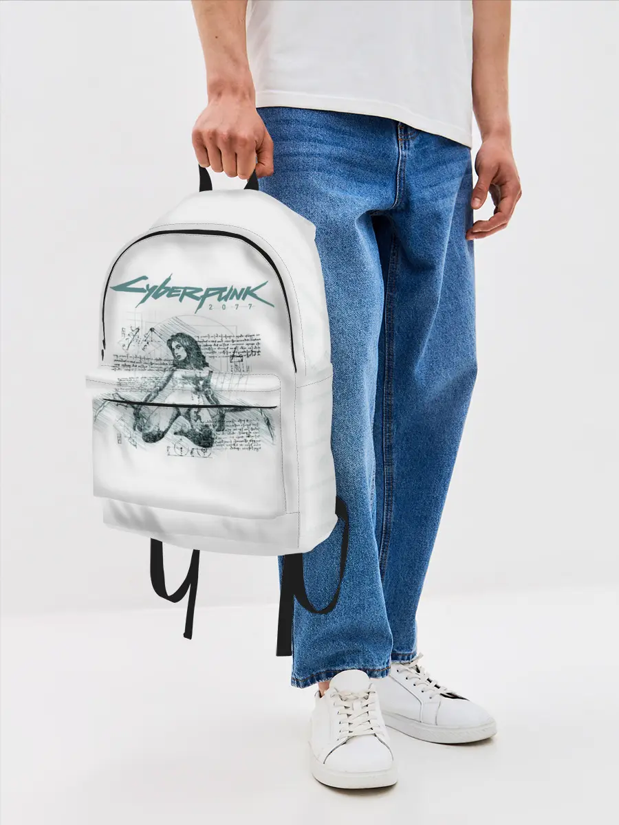 Рюкзак джинсовый / КЛИНКИ БОГОМОЛА Cyberpunk 2077