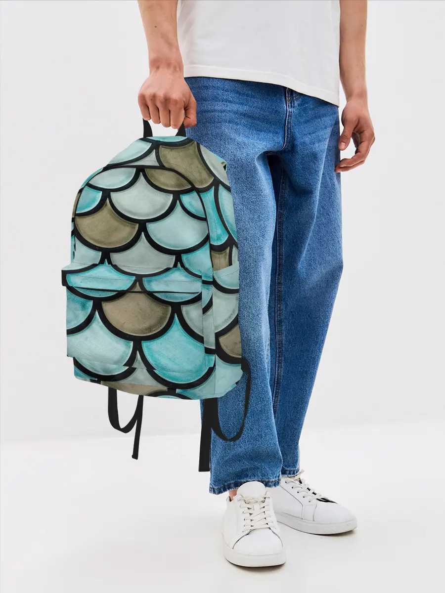 Рюкзак джинсовый / Кожа дракона