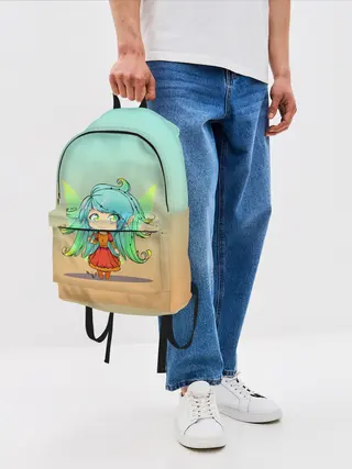 Рюкзак джинсовый / малышка фея с крылышками