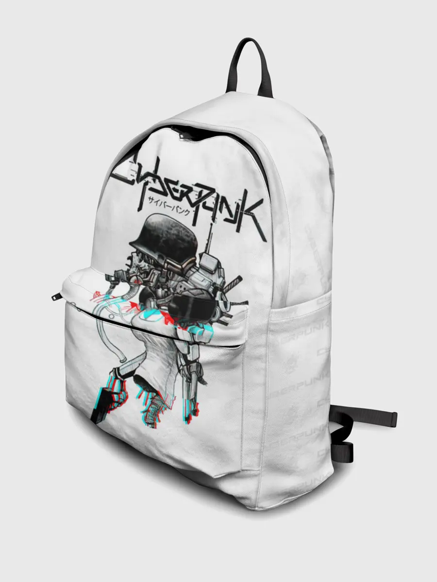 Рюкзак джинсовый / Cyberpunk 2077 КиберСкелет