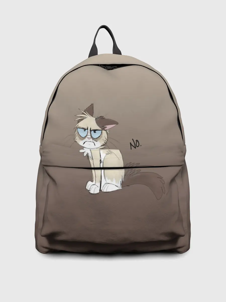 Рюкзак джинсовый / сварливый кот мем нет