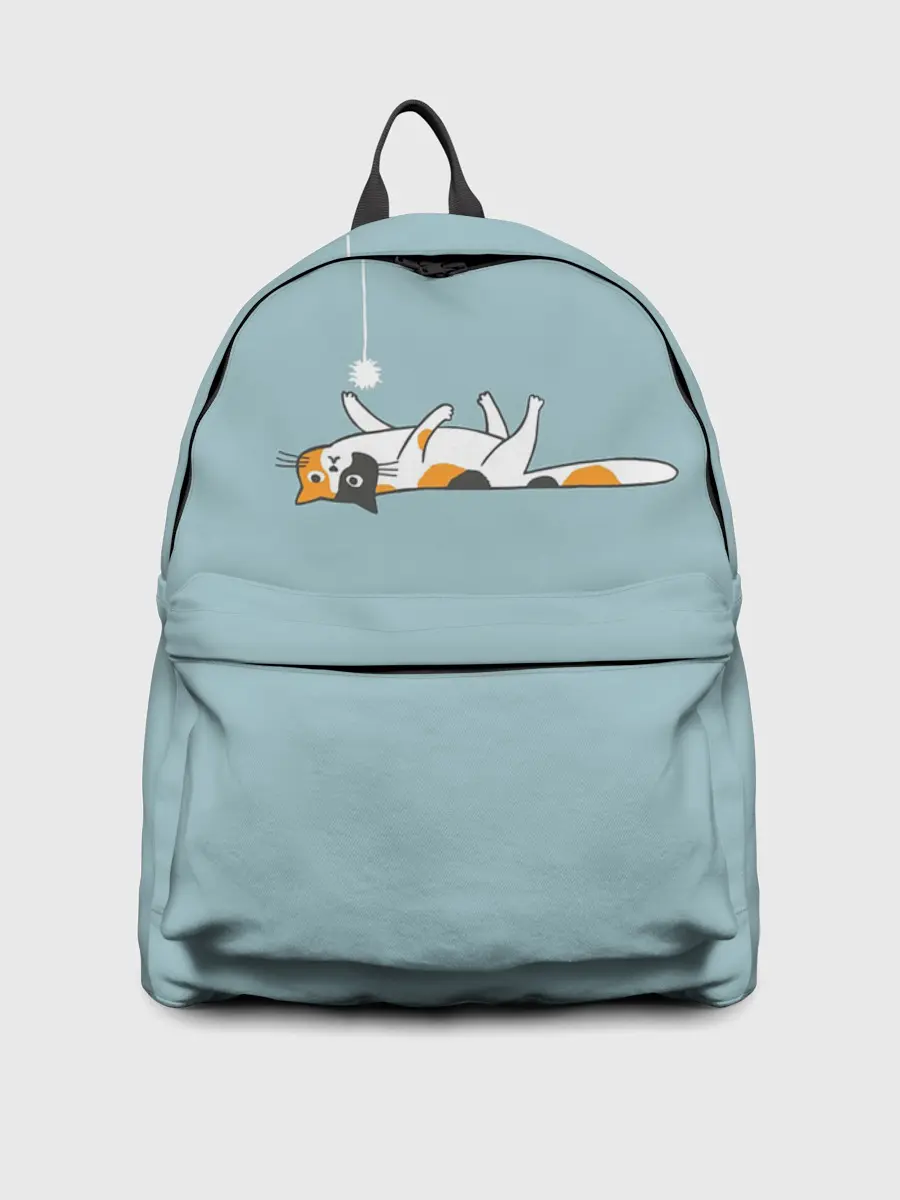 Рюкзак джинсовый / Котик грустит