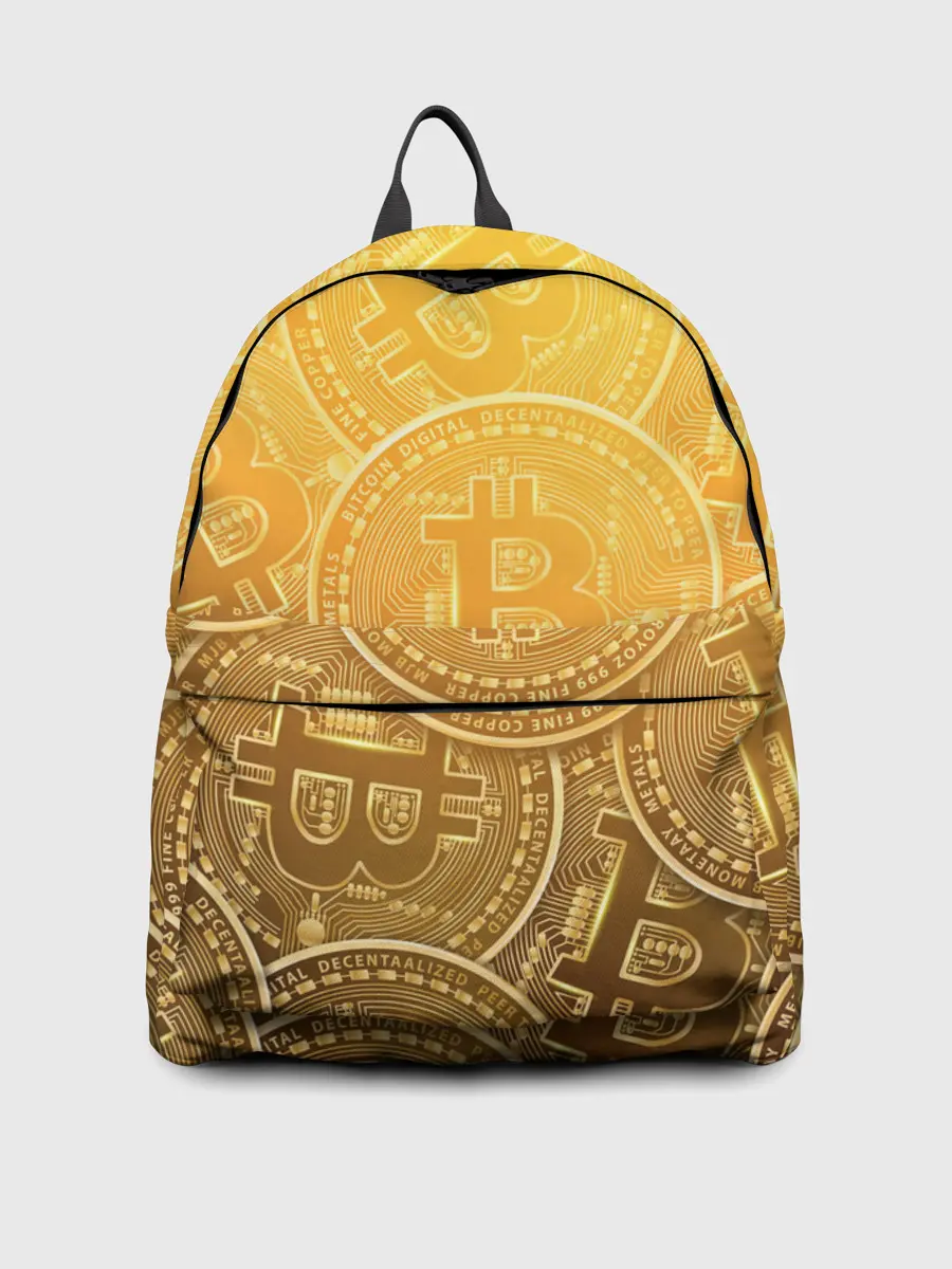 Рюкзак джинсовый / БИТКОИН МОНЕТЫ