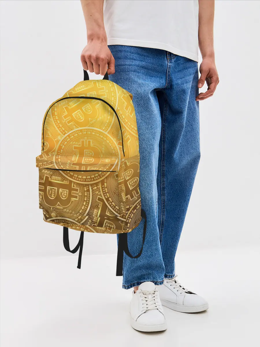 Рюкзак джинсовый / БИТКОИН МОНЕТЫ