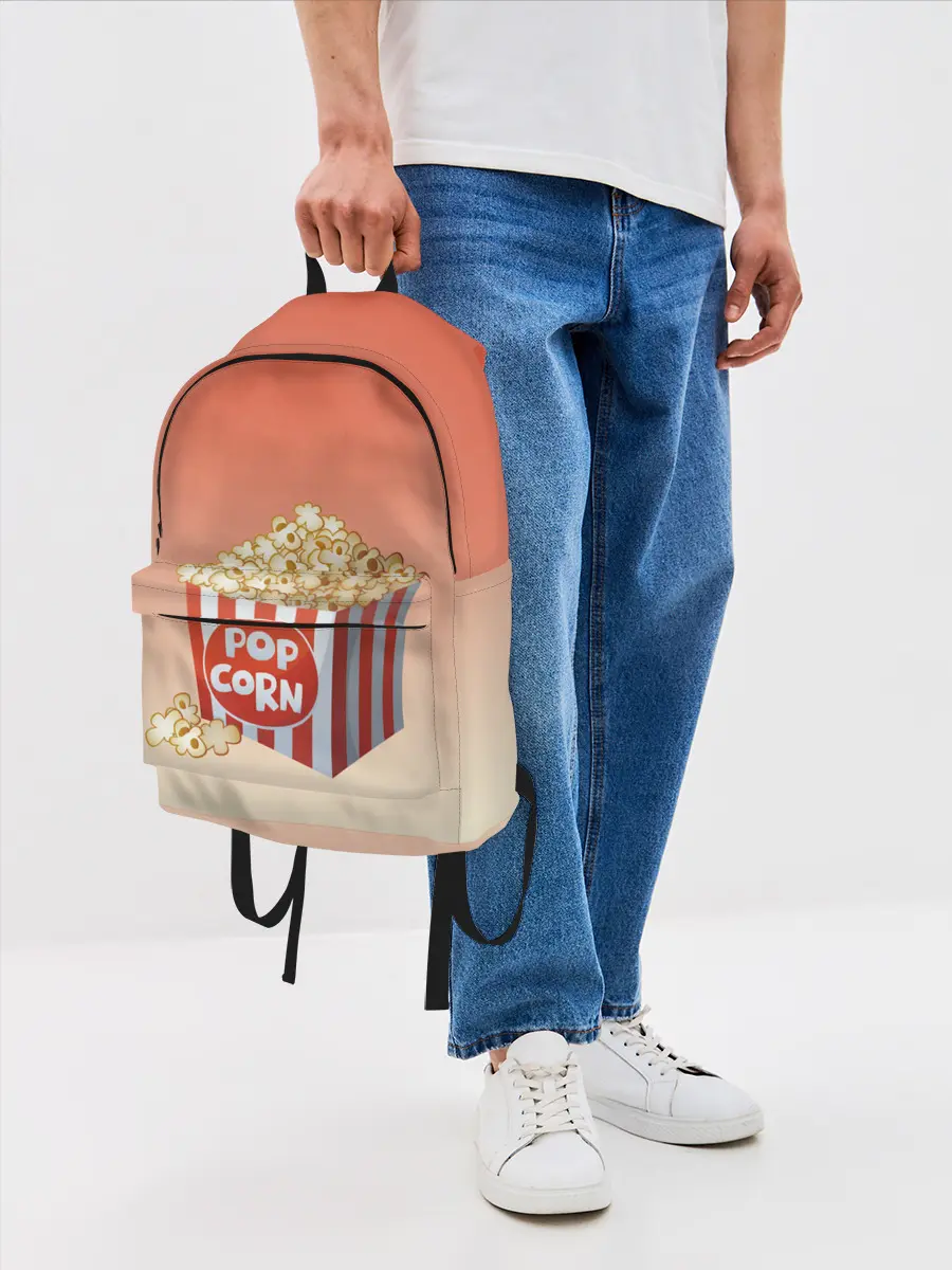 Рюкзак джинсовый / попкорн рисунок