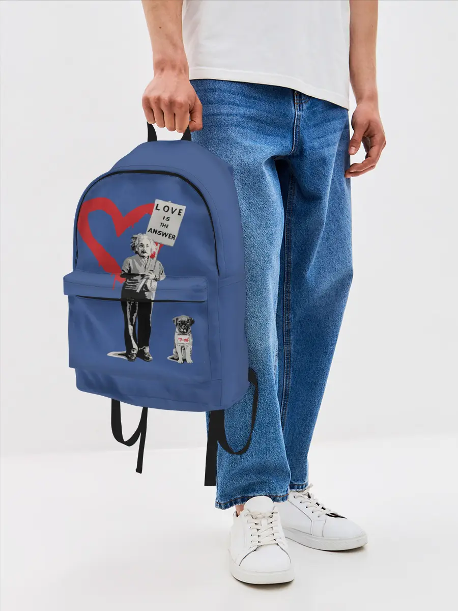 Рюкзак джинсовый / Любовь это ответ | Banksy