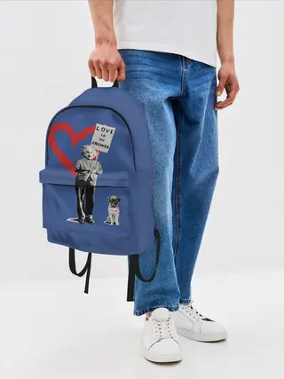 Рюкзак джинсовый / Любовь это ответ | Banksy