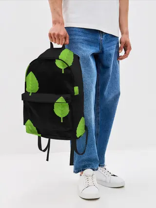 Рюкзак джинсовый / Птица и листочек