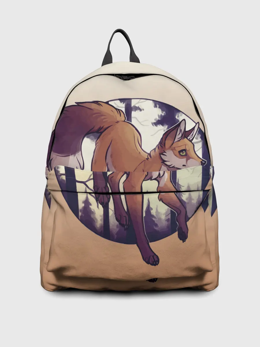 Рюкзак джинсовый / Лисица рисунок