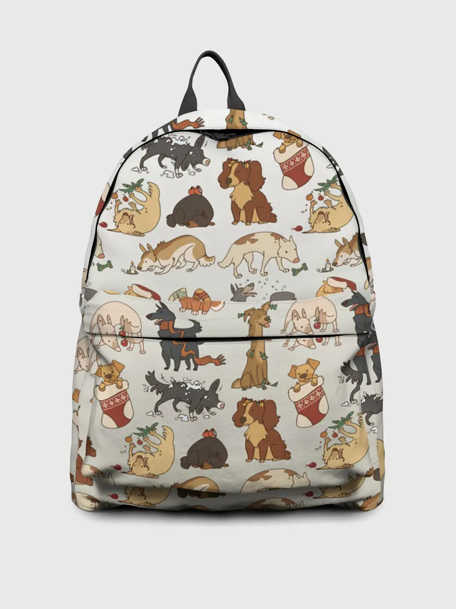 Рюкзак джинсовый / узор песики собачки гав