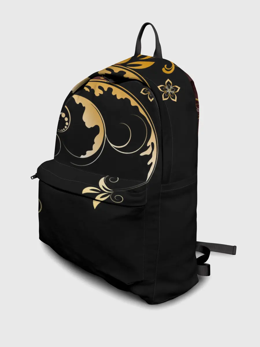 Рюкзак джинсовый / Узор - Хохлома