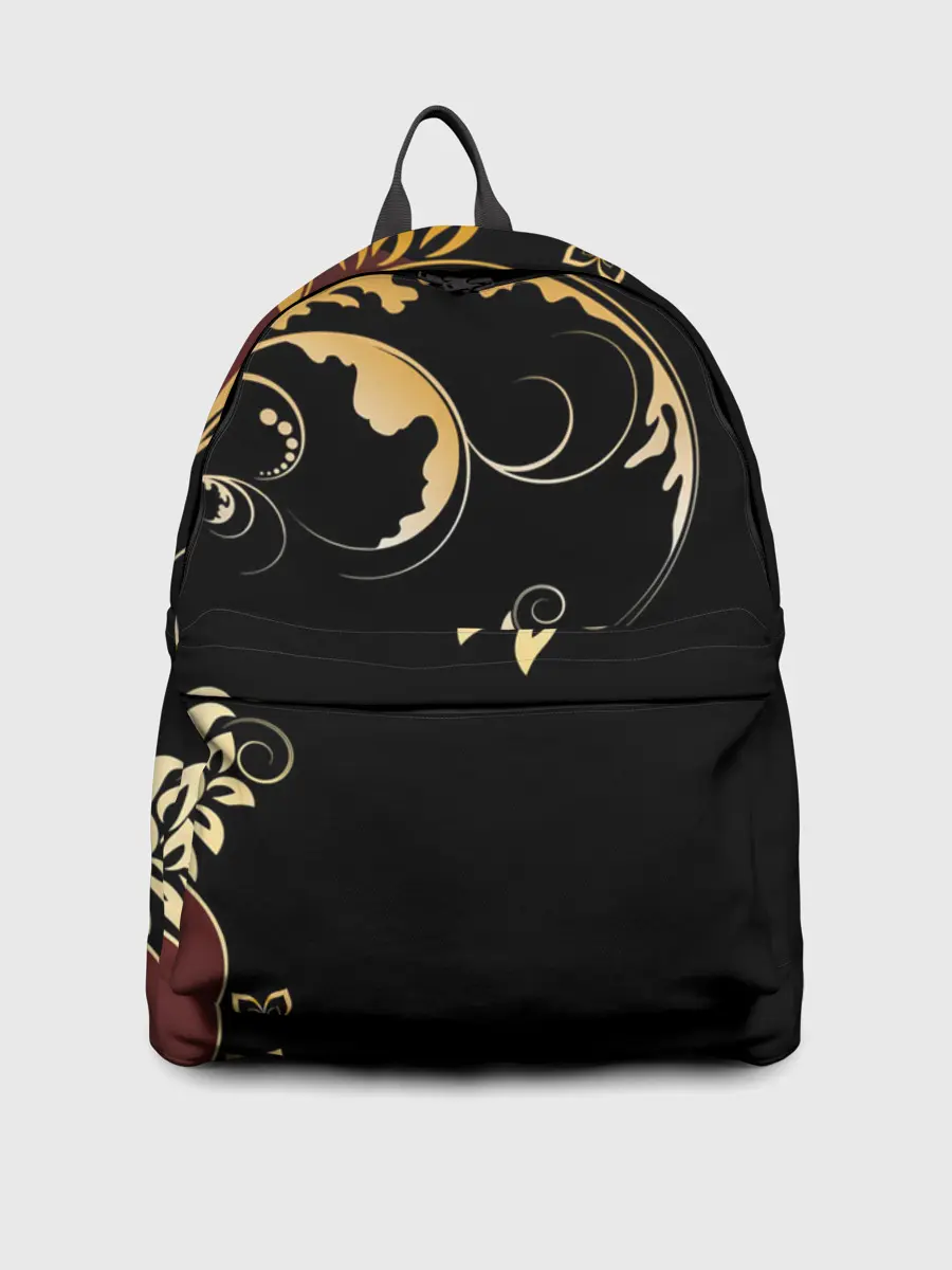 Рюкзак джинсовый / Узор - Хохлома