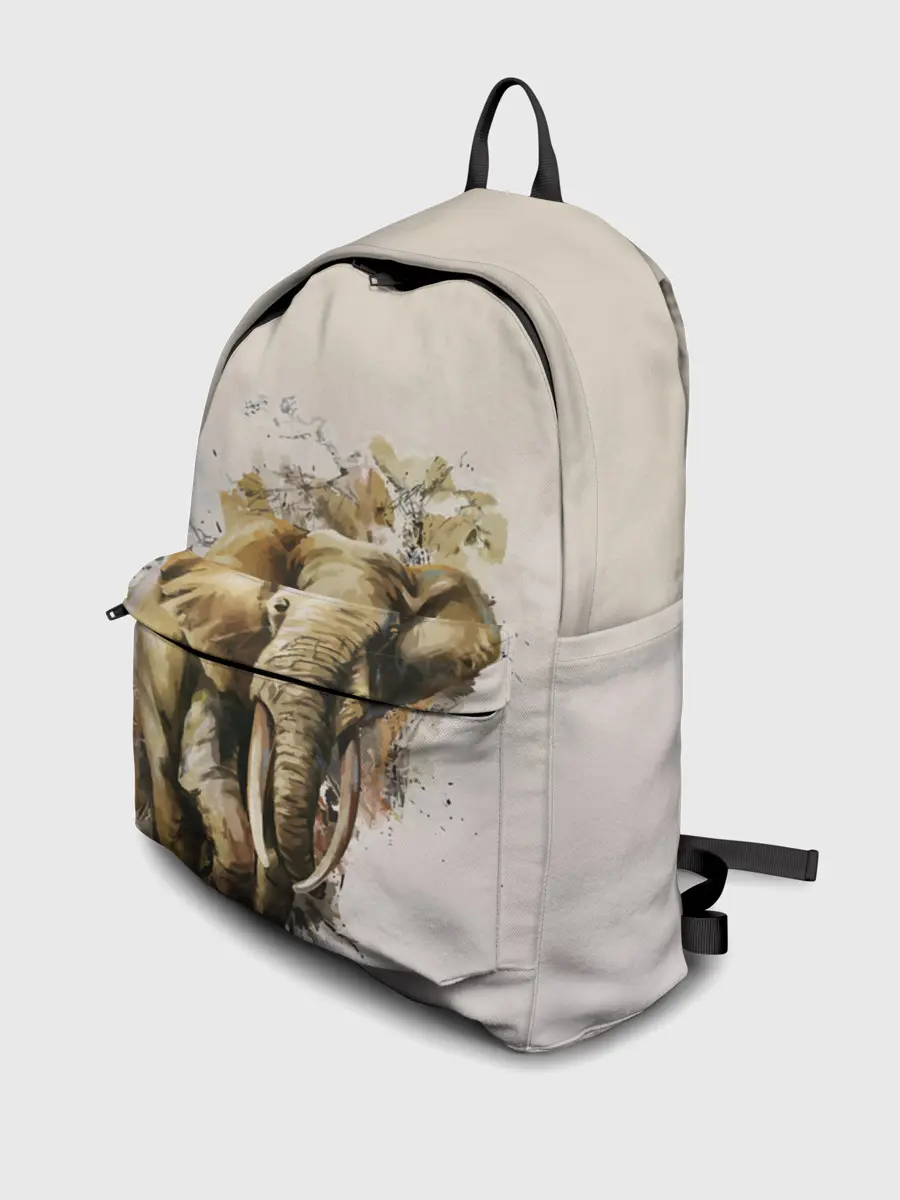Рюкзак джинсовый / акварельный слон брызги