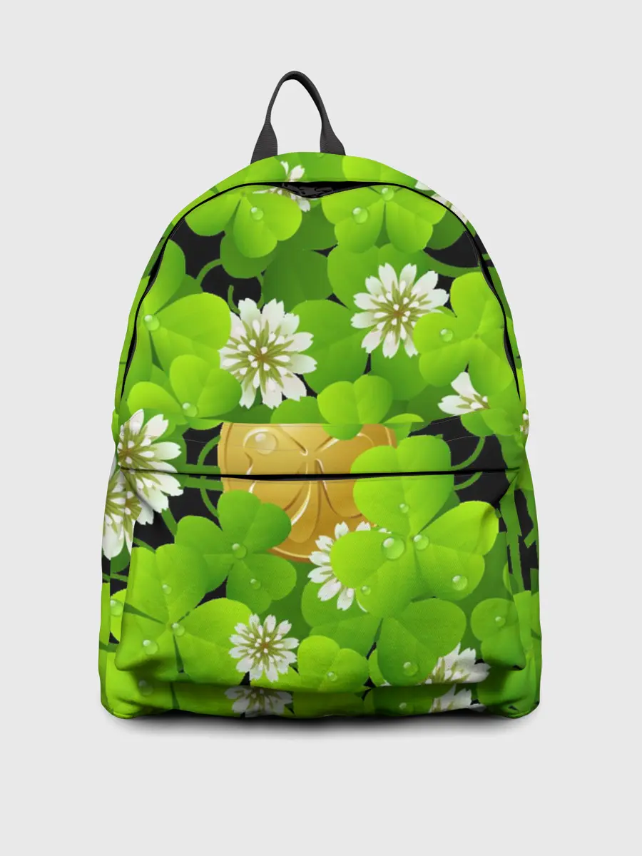 Рюкзак джинсовый / Ирландский Клевер и Монетка