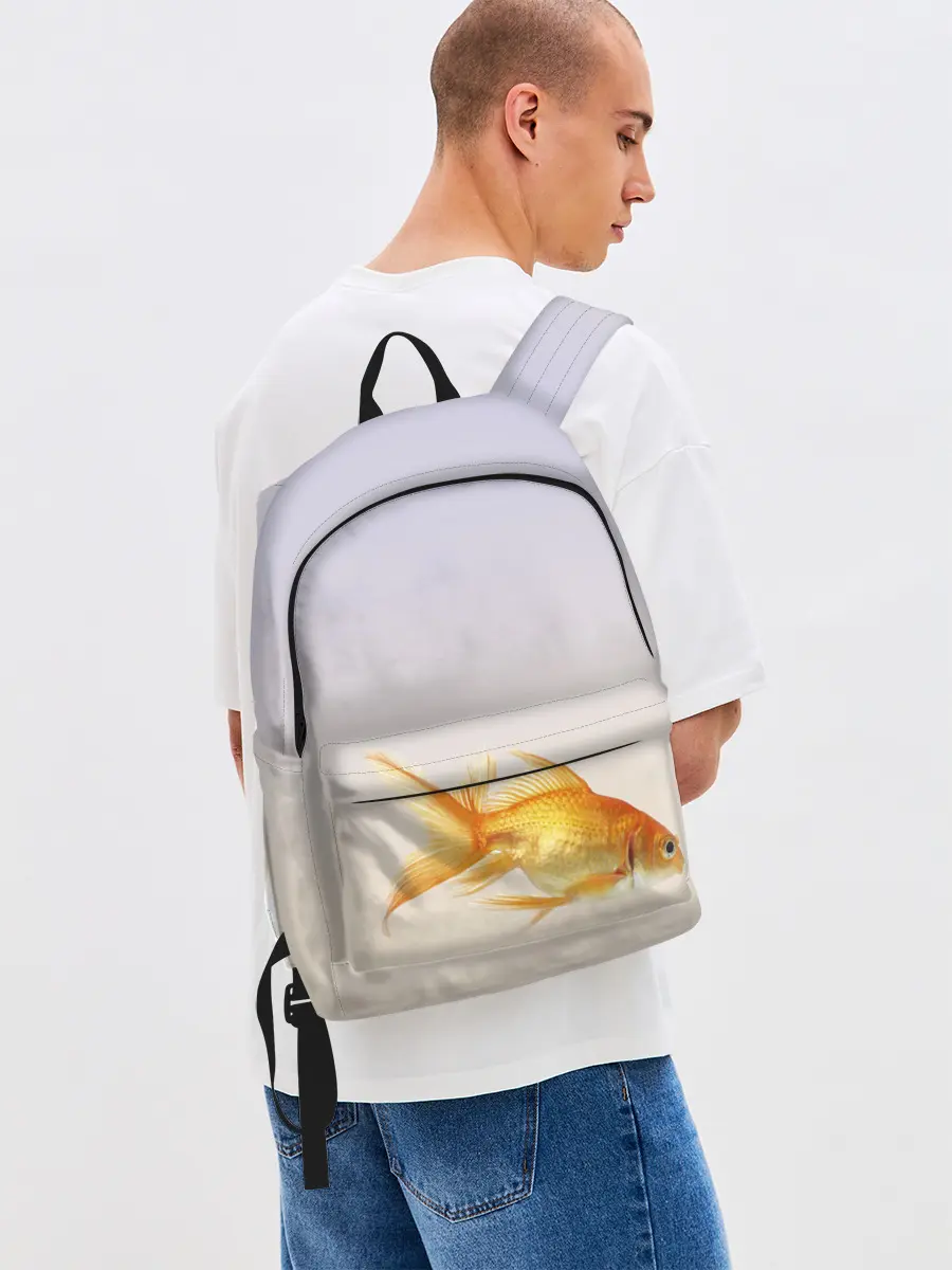 Рюкзак джинсовый / золотая рыбка