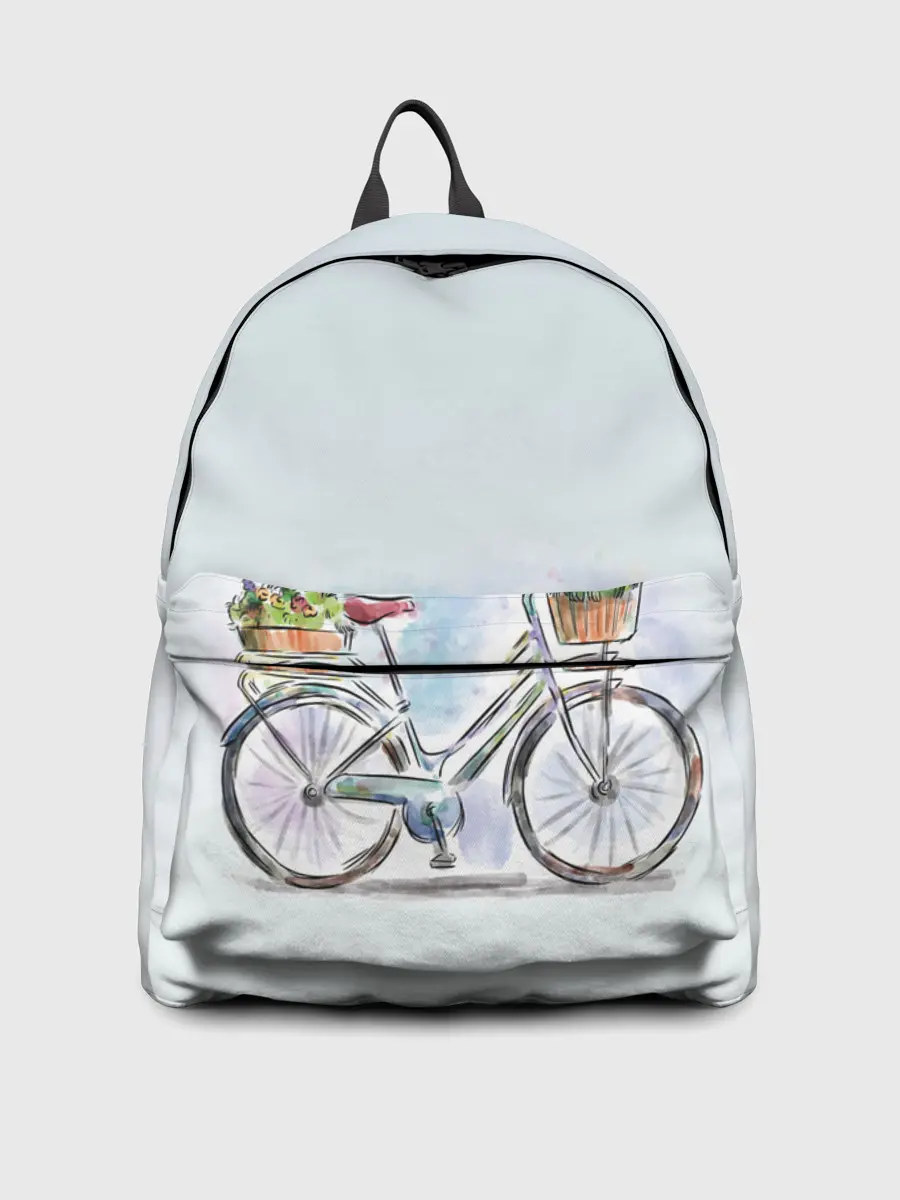Рюкзак джинсовый / акварельный велосипед