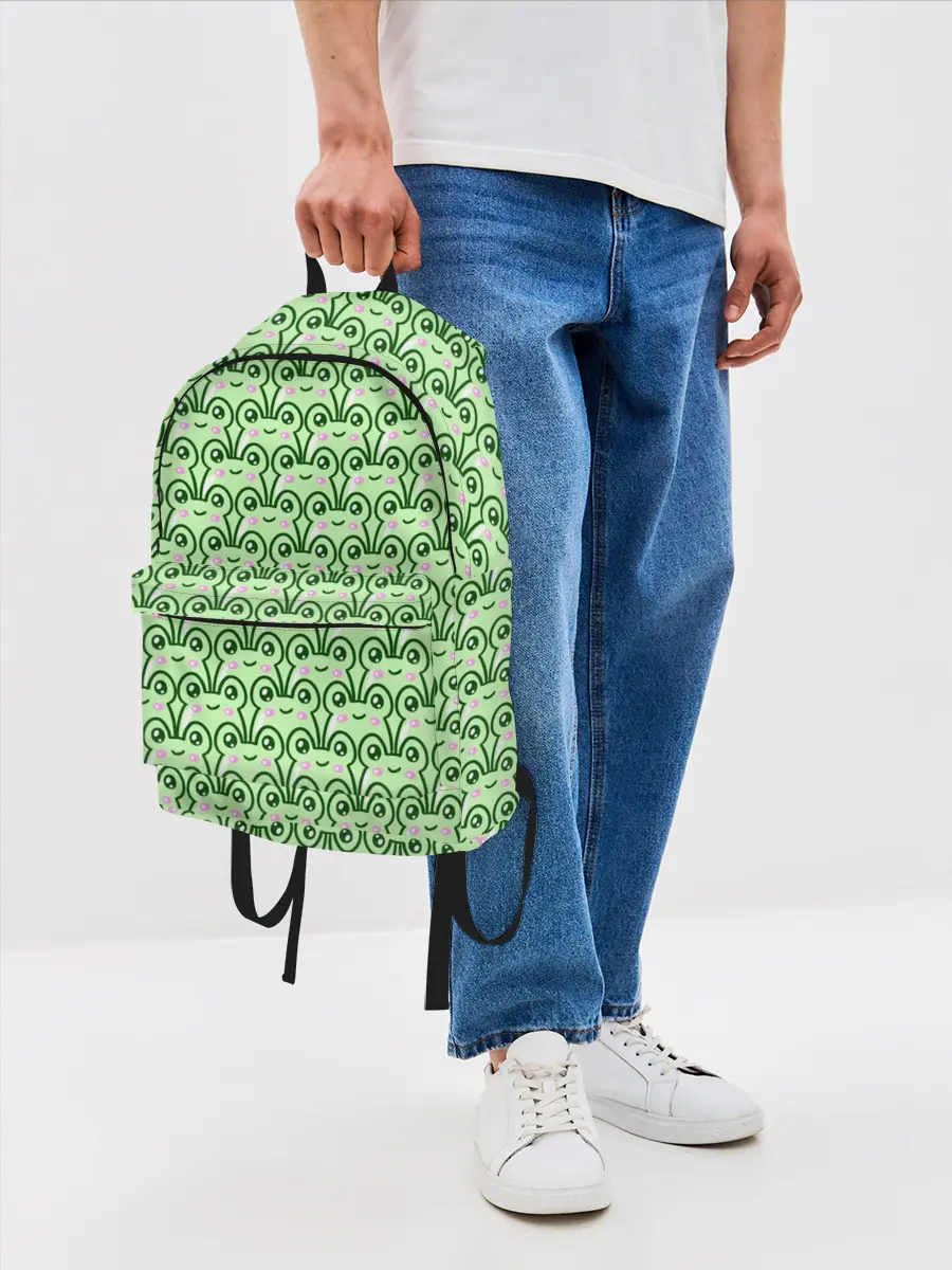 Рюкзак джинсовый / милые лягушки