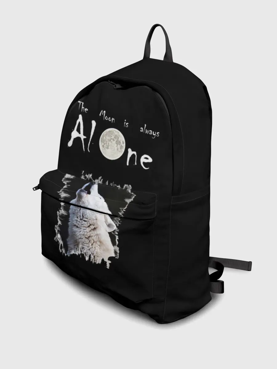 Рюкзак джинсовый / Волк и луна одиночки