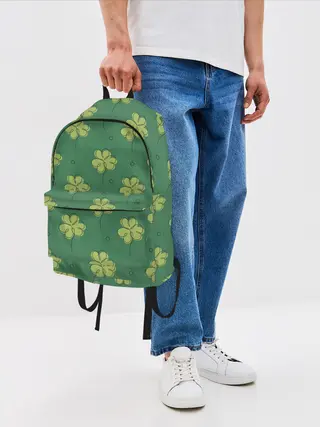 Рюкзак джинсовый / Узор на День святого Патрика