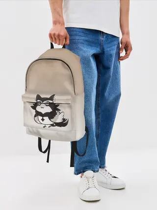 Рюкзак джинсовый / сова котик аниме