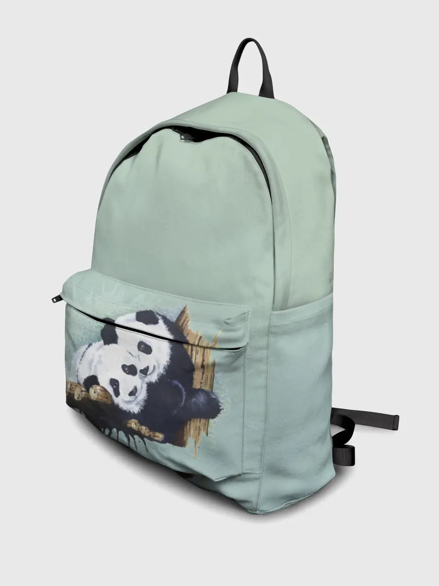 Рюкзак джинсовый / акварельные панды