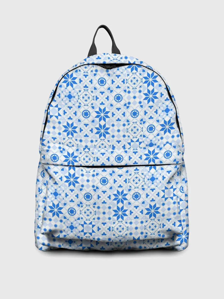 Рюкзак джинсовый / Орнамент снежинки