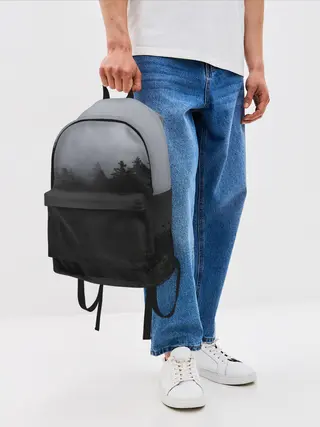 Рюкзак джинсовый / Лес в дыму