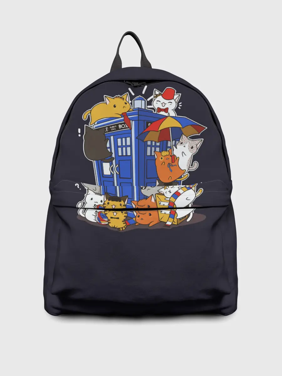 Рюкзак джинсовый / Кошечки у Телефона