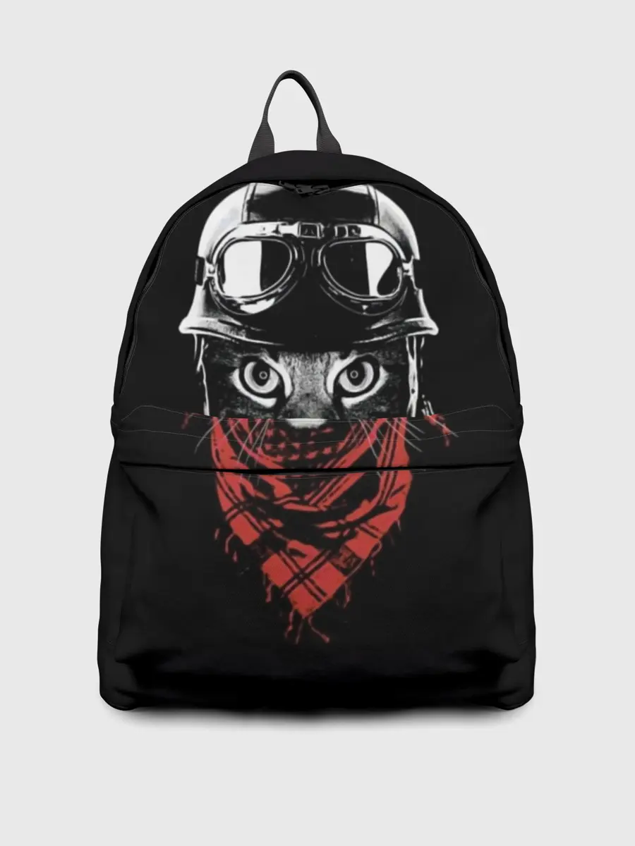 Рюкзак джинсовый / Кот в каске