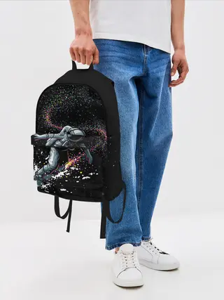 Рюкзак джинсовый / Космический Сёрфинг