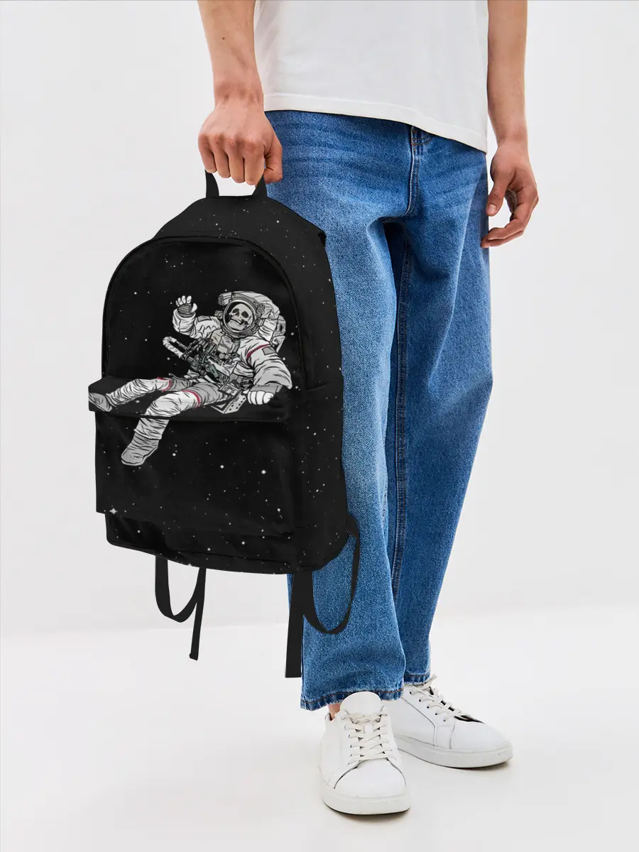 Рюкзак джинсовый / Скелет Космонавт