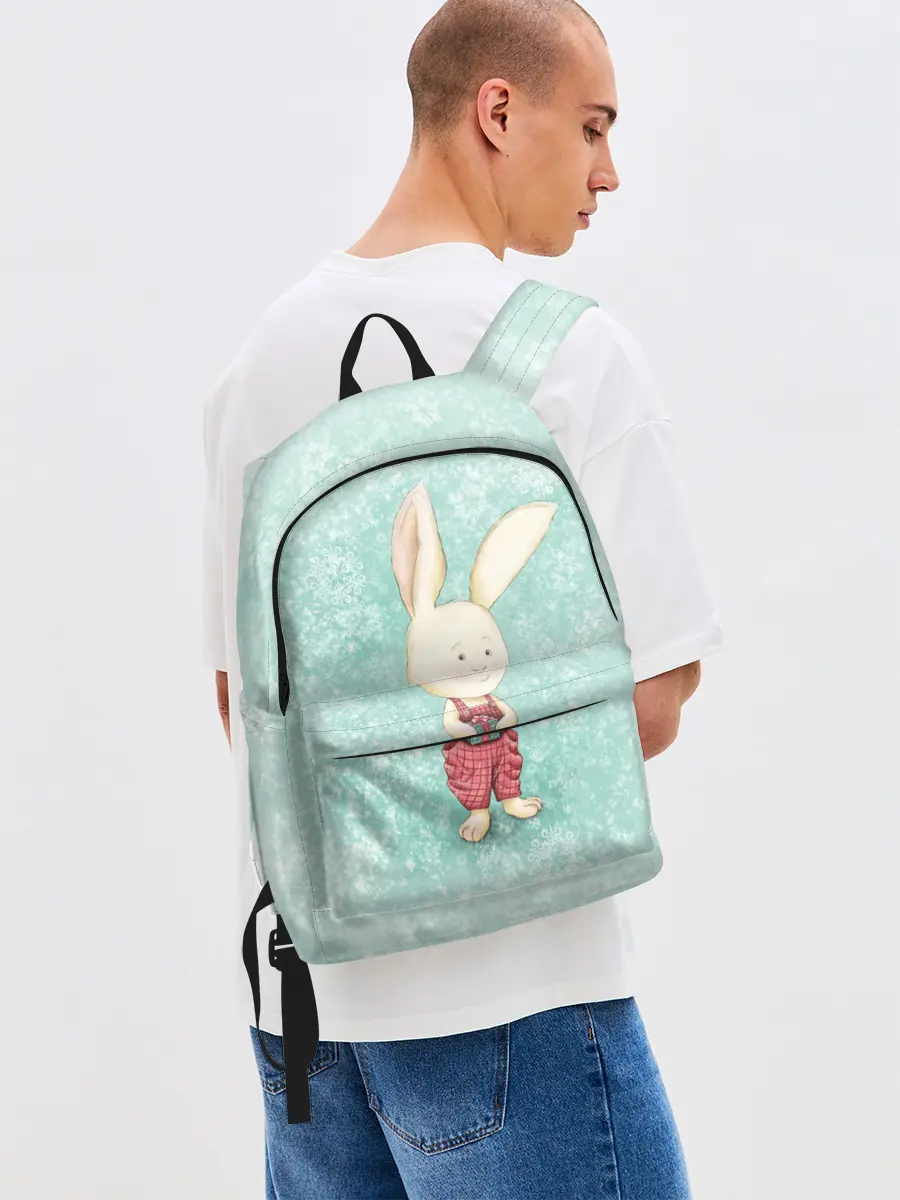 Рюкзак джинсовый / Зайчик с подарком