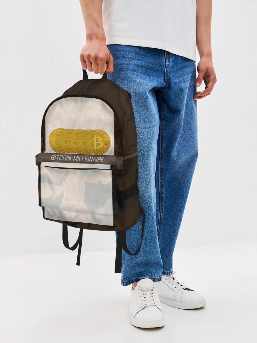 Рюкзак джинсовый / Bitcoin | Биткоин | Миллионер