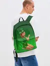 Рюкзак джинсовый / девушка лепрекон в зеленом