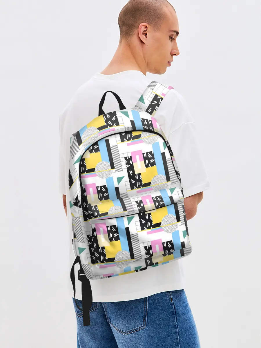 Рюкзак джинсовый / Memphis style geometry