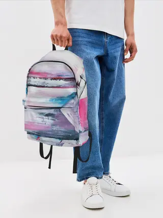 Рюкзак джинсовый / Цветные мелки