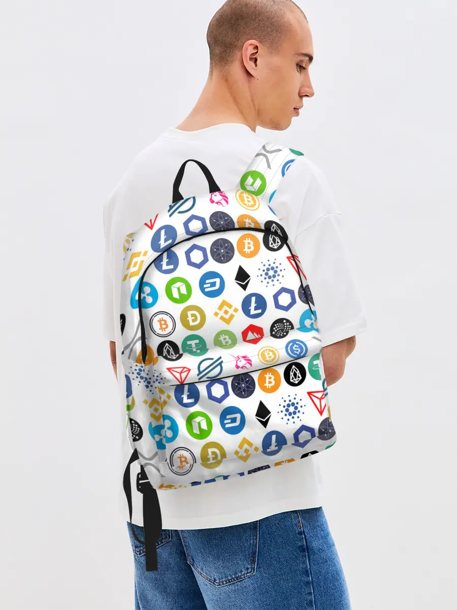 Рюкзак джинсовый / BITCOIN PATTERN | БИТКОИН