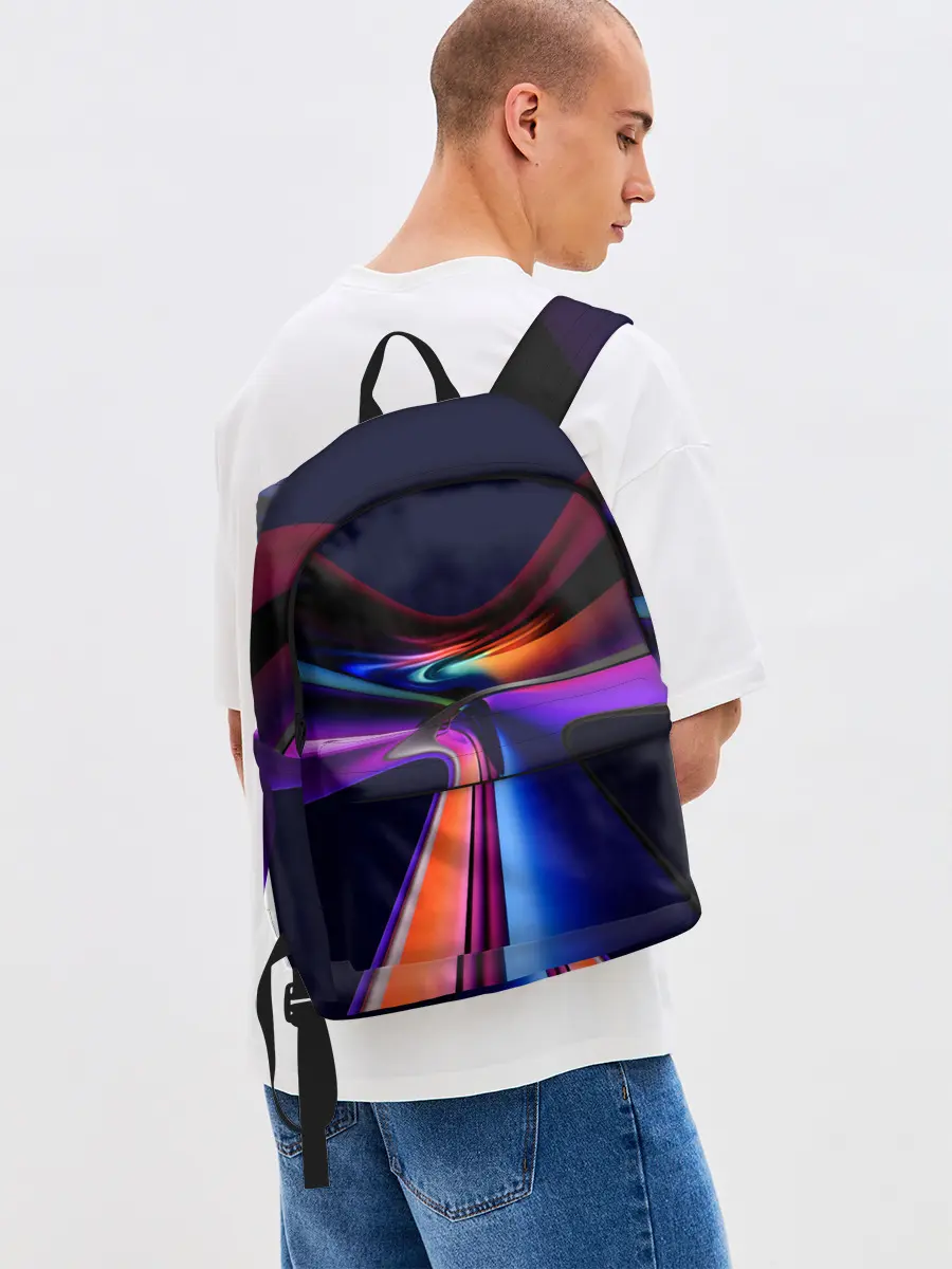 Рюкзак джинсовый / Красочные светящиеся линии