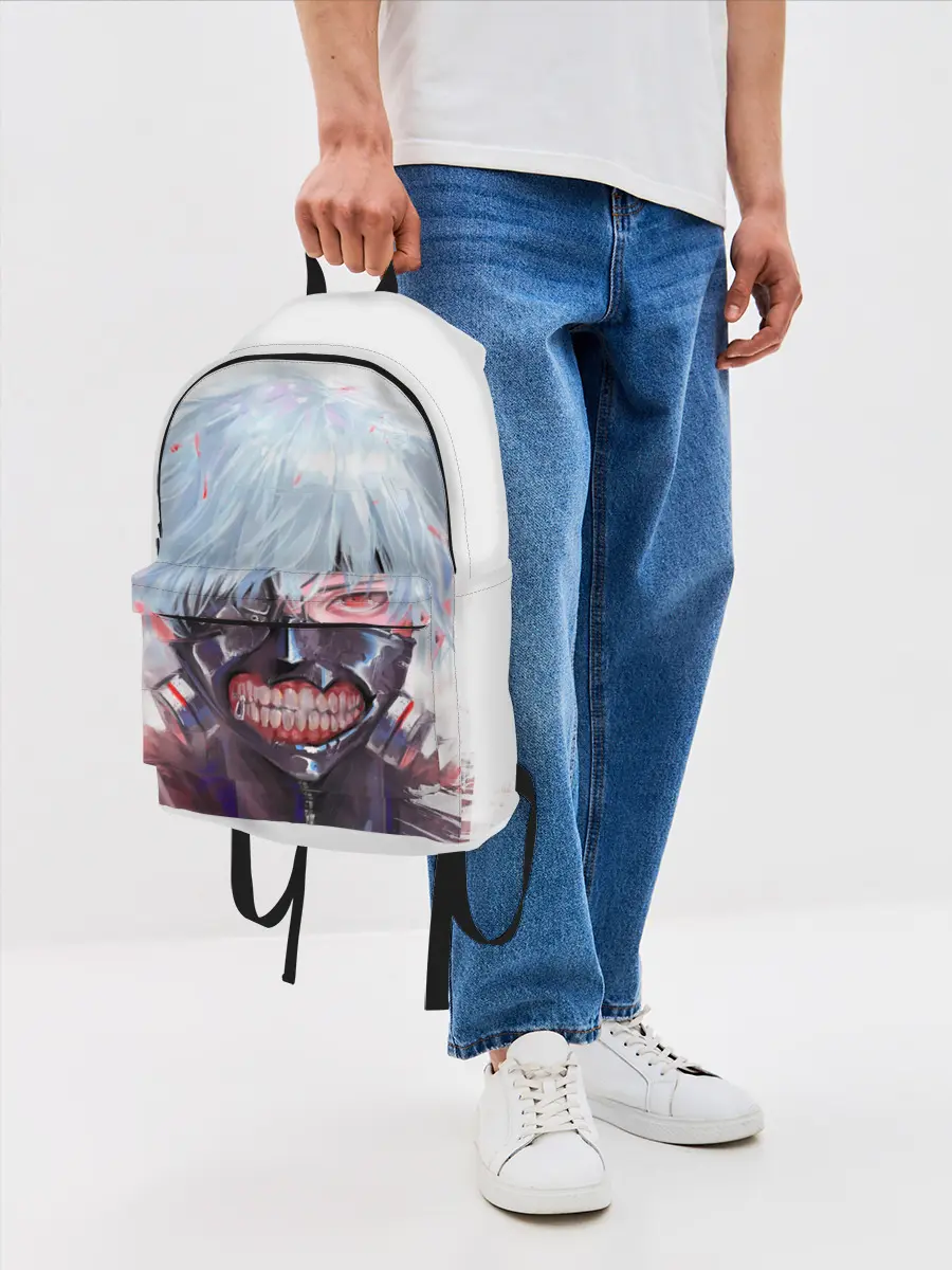 Рюкзак джинсовый / Канеки Кен акварель