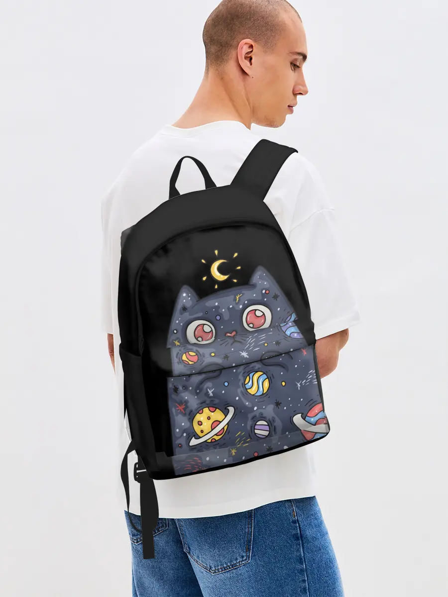 Рюкзак джинсовый / КОСМИЧЕСКИЙ КОТ