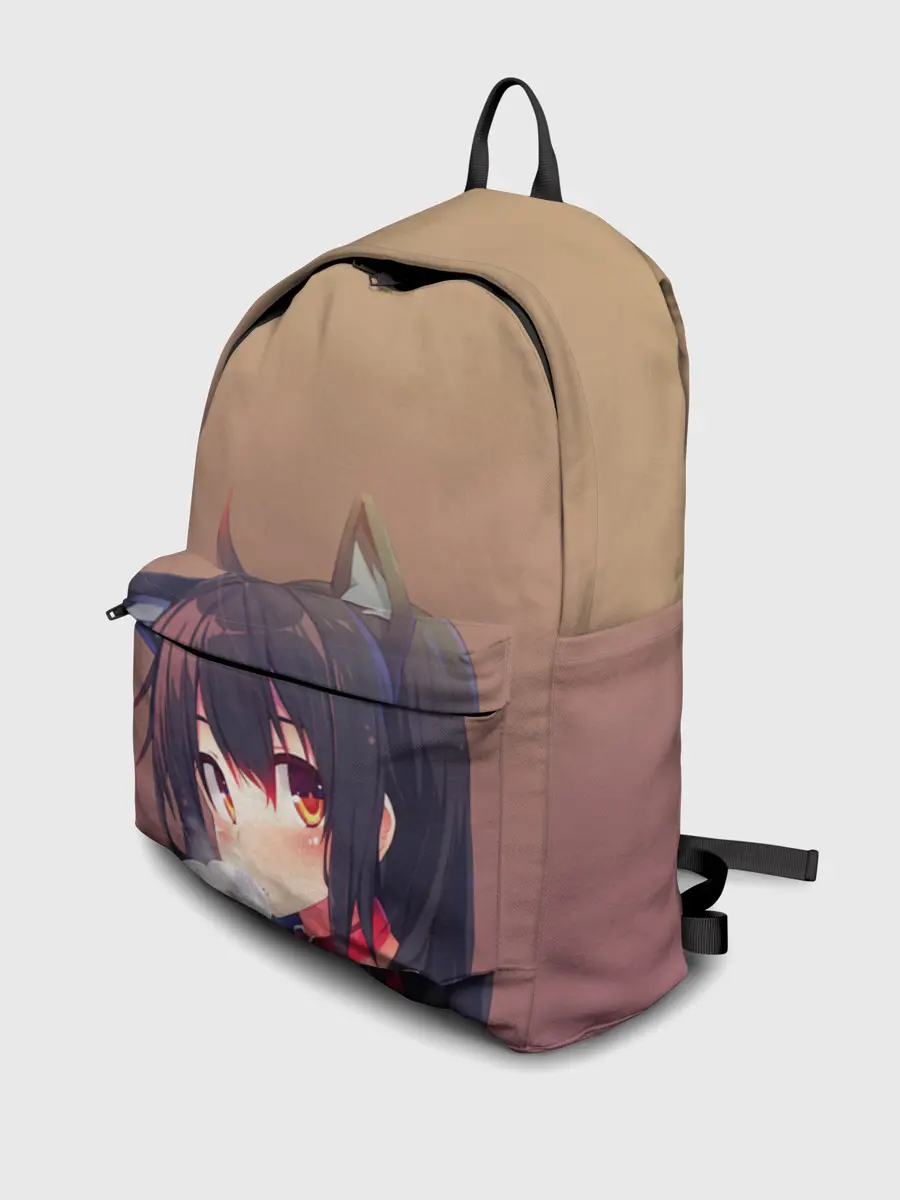 Рюкзак джинсовый / девочка ушки кофе